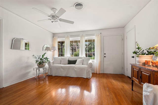 2114 Saxon Dr, Houston, TX 77018 - living room with light wood finished floors and a ceiling fan