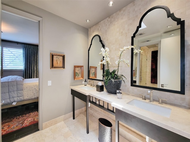 3124 Mid Ln, Houston, TX 77027 - ensuite bathroom featuring double vanity and recessed lighting