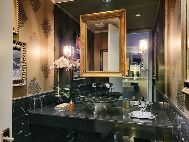 3124 Mid Ln, Houston, TX 77027 - bathroom featuring double vanity