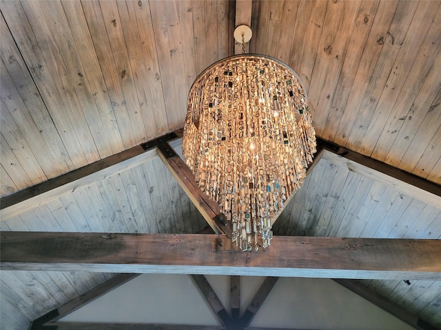 3124 Mid Ln, Houston, TX 77027 - detailed view of a wood ceiling with exposed beams and a chandelier