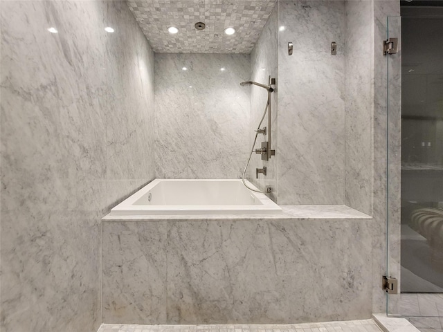 3124 Mid Ln, Houston, TX 77027 - bathroom featuring tile walls