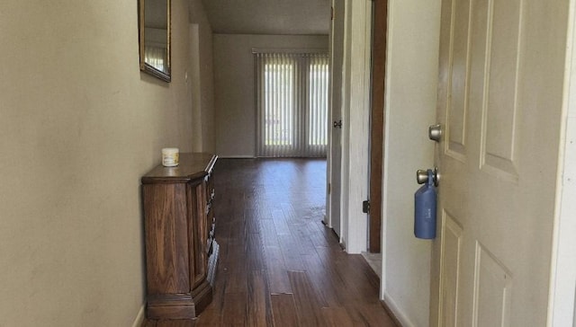 14027 Ambrose St, Houston, TX 77045 - corridor with dark wood-style floors and baseboards