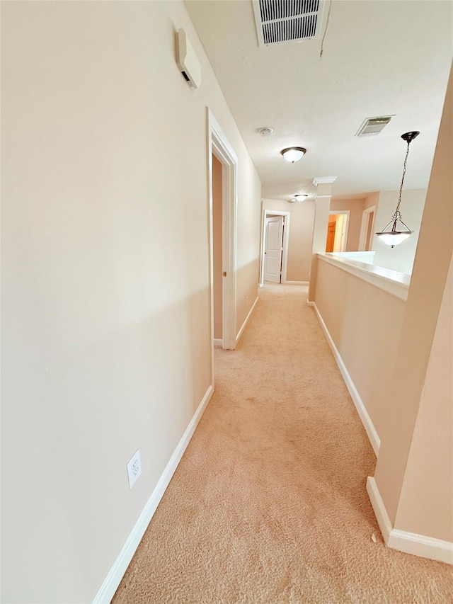 8231 Groveland Hills Dr, Cypress, TX 77433 - hallway with light carpet and baseboards
