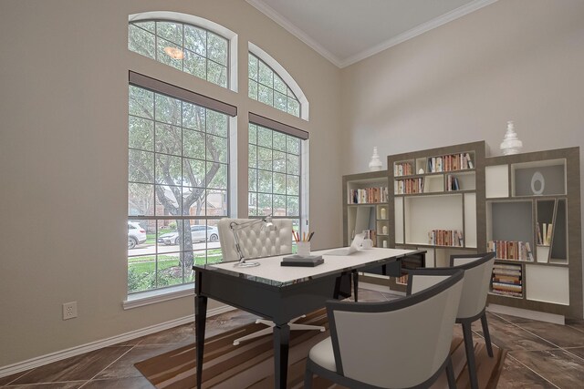 3631 Rocky Ledge Ln, Katy, TX 77494 - office space with ornamental molding and healthy amount of natural light