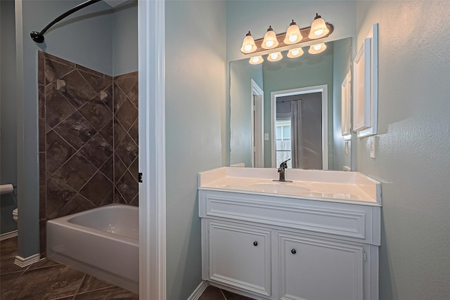3631 Rocky Ledge Ln, Katy, TX 77494 - full bathroom featuring vanity and shower / washtub combination