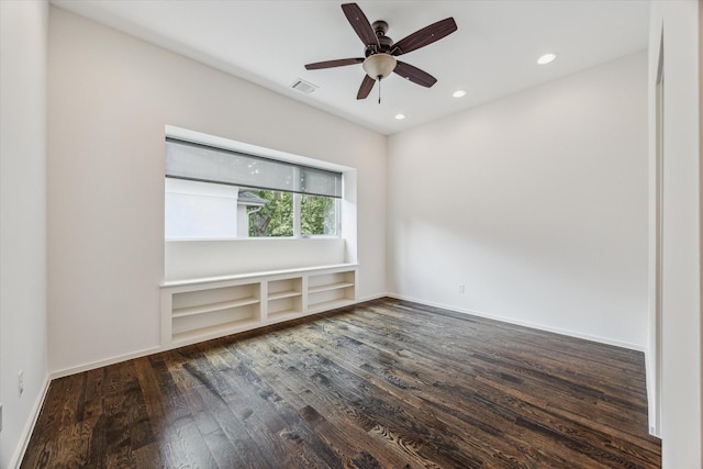 1728 Michigan St Unit C, Houston, TX 77006 - spare room with dark wood finished floors, a ceiling fan, and recessed lighting