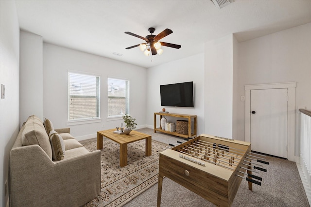 17011 Seminole Ridge Dr, Cypress, TX 77433 - living room with a ceiling fan and carpet