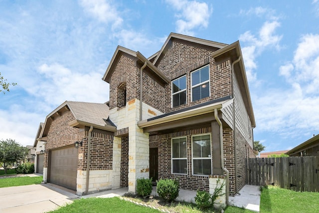 3619 Barkers Run Dr, Houston, TX 77084 - view of front facade with brick siding, driveway, and a garage