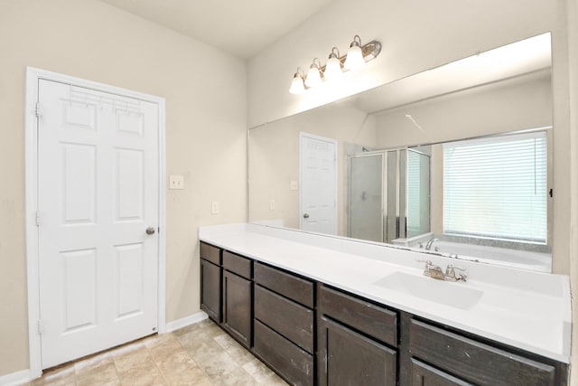 3619 Barkers Run Dr, Houston, TX 77084 - full bath with a stall shower, double vanity, and a bath