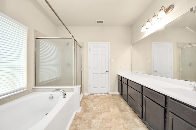 3619 Barkers Run Dr, Houston, TX 77084 - full bath featuring double vanity, a stall shower, and a bath
