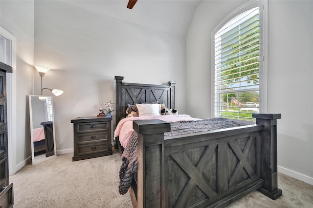 4327 Sage Glen Ln, Fulshear, TX 77441 - bedroom with carpet flooring, multiple windows, ceiling fan, and vaulted ceiling