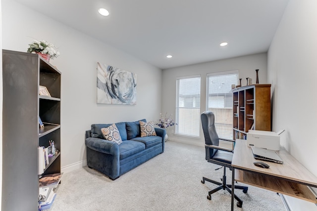 6907 Pondhawk Dr, Katy, TX 77493 - carpeted office space featuring baseboards and recessed lighting