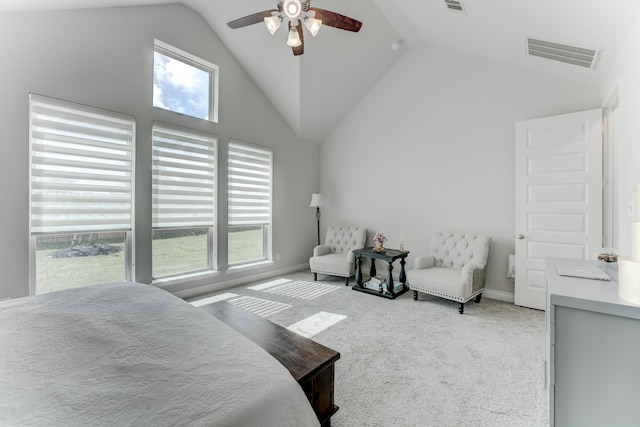 6907 Pondhawk Dr, Katy, TX 77493 - carpeted bedroom featuring vaulted ceiling and a ceiling fan