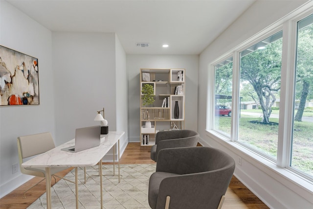 527 Blakeley Dr, San Antonio, TX 78209 - office area with plenty of natural light, light wood finished floors, and recessed lighting