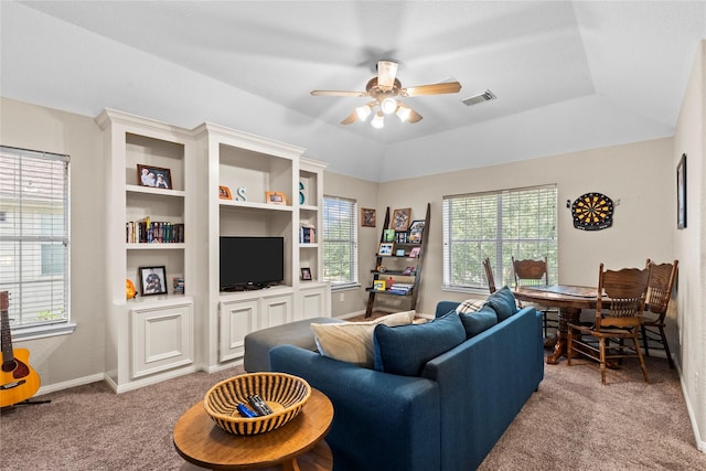 1011 Elm Pointe, League City, TX 77573 - living area featuring carpet, plenty of natural light, and a ceiling fan