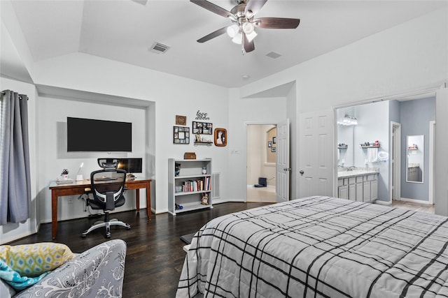 1011 Elm Pointe, League City, TX 77573 - bedroom with wood finished floors, lofted ceiling, and ceiling fan