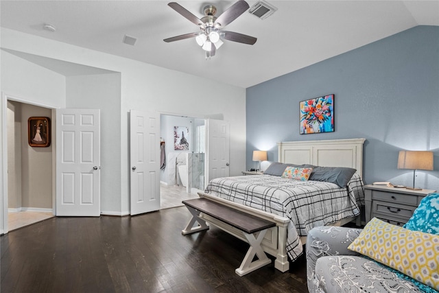1011 Elm Pointe, League City, TX 77573 - bedroom with wood finished floors, vaulted ceiling, and a ceiling fan