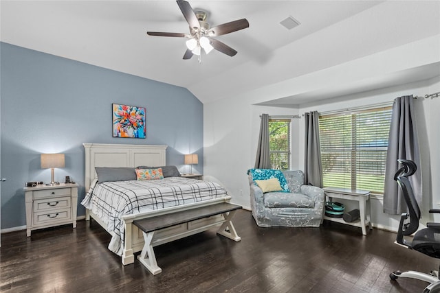 1011 Elm Pointe, League City, TX 77573 - bedroom featuring lofted ceiling, wood finished floors, and a ceiling fan