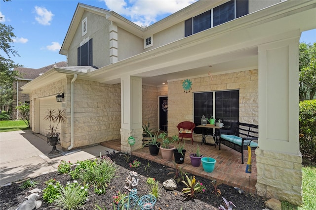1011 Elm Pointe, League City, TX 77573 - exterior space featuring covered porch and concrete driveway