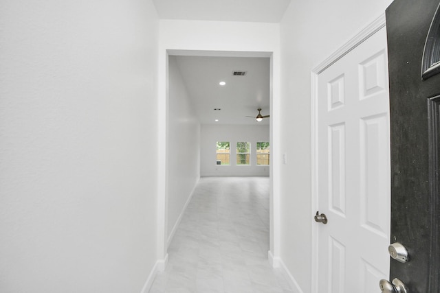 8159 Crestview Dr, Houston, TX 77028 - corridor featuring baseboards and recessed lighting
