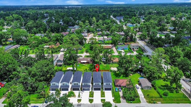 8159 Crestview Dr, Houston, TX 77028 - aerial view of property and surrounding area with nearby suburban area