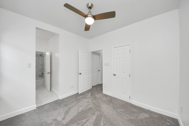 8159 Crestview Dr, Houston, TX 77028 - unfurnished bedroom with carpet floors, ensuite bath, and ceiling fan