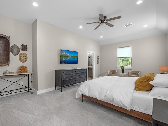 307 Charlock St, Houston, TX 77022 - carpeted bedroom with recessed lighting and a ceiling fan