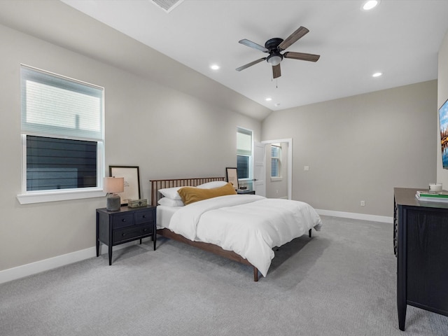 307 Charlock St, Houston, TX 77022 - bedroom with recessed lighting, carpet flooring, multiple windows, and a ceiling fan