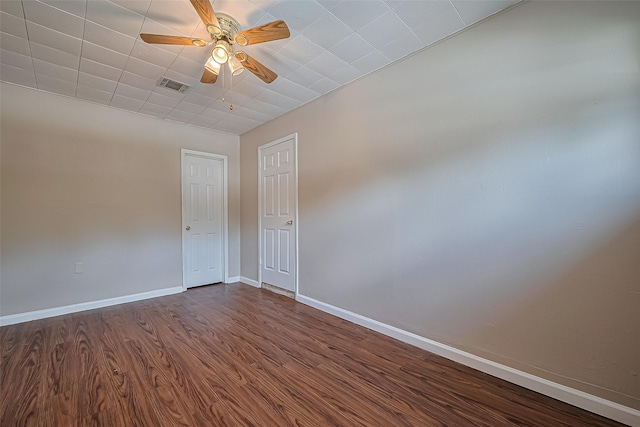 22303 Walnut Valley Dr, Spring, TX 77389 - spare room featuring ceiling fan and dark wood finished floors