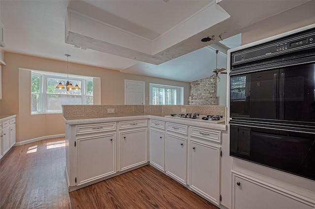 22303 Walnut Valley Dr, Spring, TX 77389 - kitchen with white gas cooktop, wood finished floors, and plenty of natural light