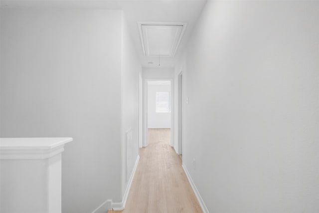 6810 Strathmore Place Ct, Katy, TX 77449 - hall with attic access and light wood finished floors