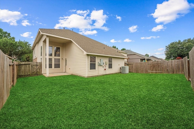 16546 Whitaker Creek Dr, Houston, TX 77095 - back of property with a fenced backyard and a shingled roof