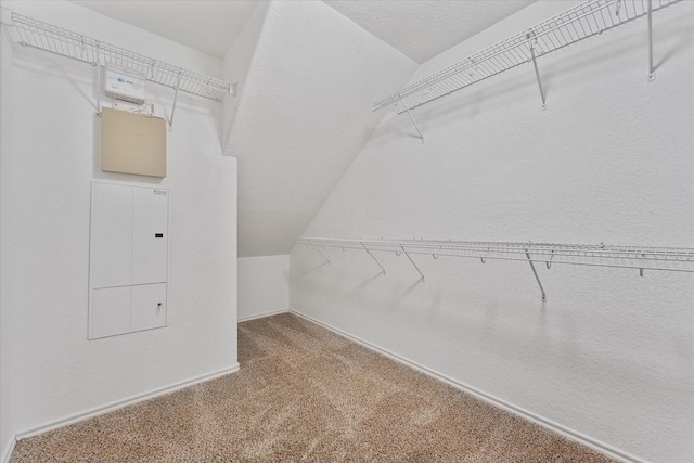 16546 Whitaker Creek Dr, Houston, TX 77095 - spacious closet with carpet floors and lofted ceiling