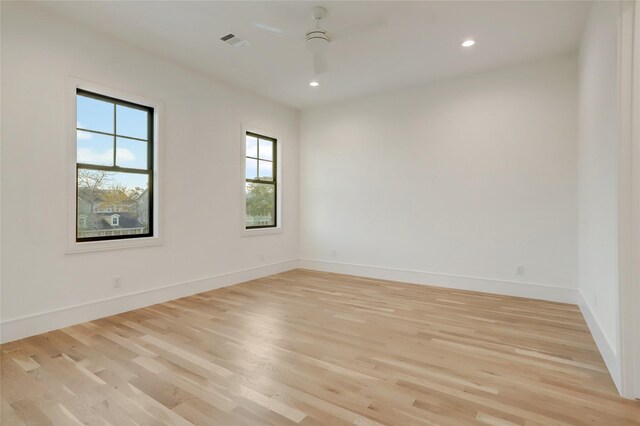962 Lamonte Ln, Houston, TX 77018 - spare room with light wood-style flooring, recessed lighting, and ceiling fan