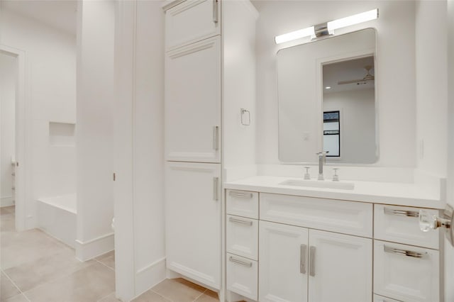 962 Lamonte Ln, Houston, TX 77018 - bathroom with vanity and tile patterned floors