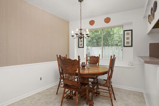 3009 Stacy Ln, Deer Park, TX 77536 - dining room with a chandelier and baseboards