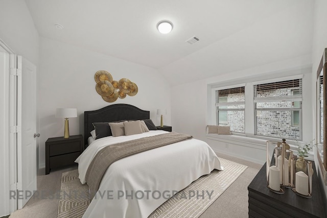 2722 Woodforest Pkwy N, Montgomery, TX 77316 - carpeted bedroom featuring vaulted ceiling and baseboards