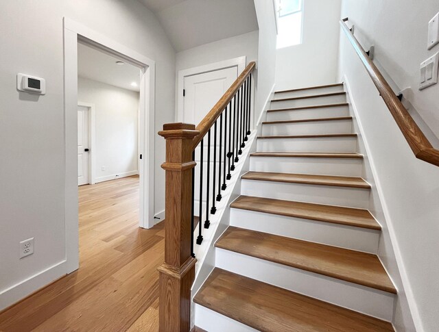 5438A Wheatley St, Houston, TX 77091 - staircase featuring wood finished floors and baseboards