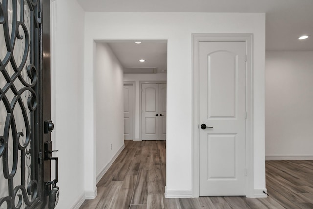 1805 E Ave, Katy, TX 77493 - hall featuring wood finished floors and recessed lighting