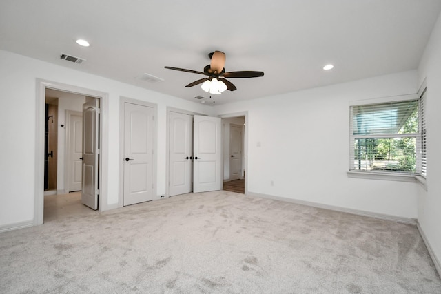 1805 E Ave, Katy, TX 77493 - unfurnished bedroom featuring carpet, recessed lighting, and a ceiling fan