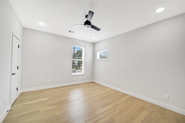 2206 Lou Ellen Ln Unit C, Houston, TX 77018 - spare room with ceiling fan, light wood-style flooring, and recessed lighting