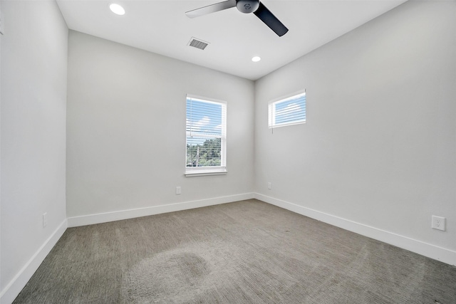 2206 Lou Ellen Ln Unit C, Houston, TX 77018 - spare room featuring ceiling fan, recessed lighting, and carpet floors