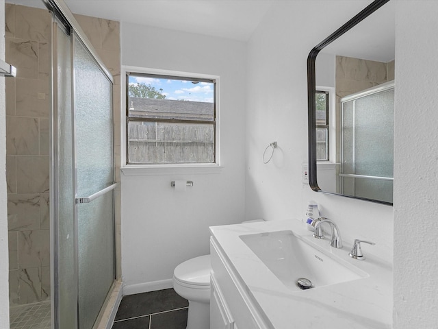 8161 Record St, Houston, TX 77028 - full bathroom featuring a shower stall, vanity, and tile patterned floors