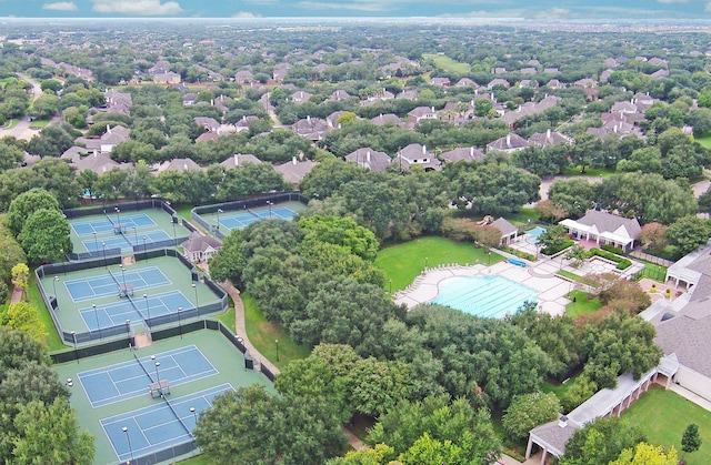 6403 Hidden Crest Way, Sugar Land, TX 77479 - bird's eye view of a pool area