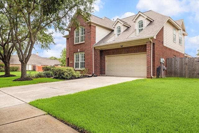 6403 Hidden Crest Way, Sugar Land, TX 77479 - traditional-style house featuring brick siding, a shingled roof, driveway, and a garage