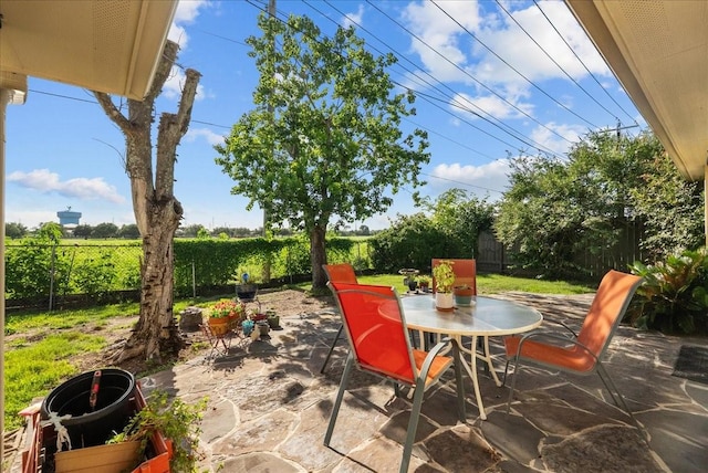 2004 Tuscarora Ct, League City, TX 77573 - fenced backyard with outdoor dining space and a patio area
