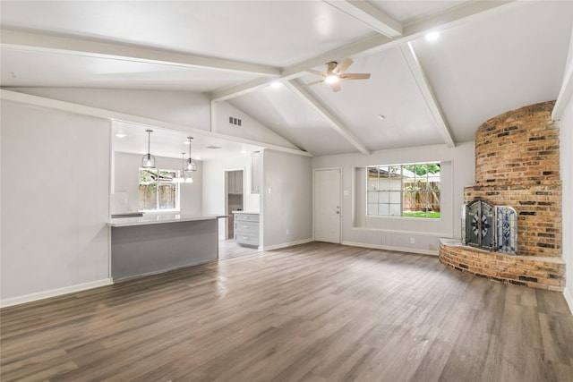 8302 Burning Hills Dr, Houston, TX 77071 - unfurnished living room featuring wood finished floors and ceiling fan