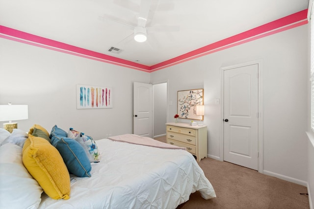 14 Painted Post Pl, The Woodlands, TX 77389 - bedroom featuring light colored carpet and a ceiling fan