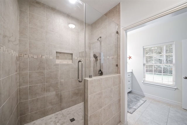 6602 Ranch Park Dr, Magnolia, TX 77354 - full bath with a shower stall and tile patterned flooring