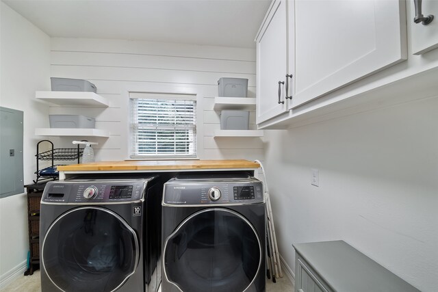 6602 Ranch Park Dr, Magnolia, TX 77354 - laundry area with cabinet space and washing machine and dryer